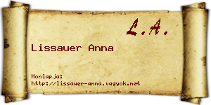 Lissauer Anna névjegykártya